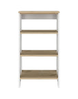 17" Natural And White Wood Linen Cabinet