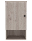 16" Light Gray Wood Wall Mounted Single Door Medicine Cabinet