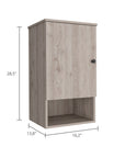 16" Light Gray Wood Wall Mounted Single Door Medicine Cabinet