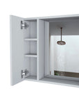24" White Wood Wall Mounted Double Door Medicine Cabinet