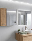 24" Natural Wood Wall Mounted Double Door Medicine Cabinet