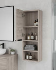 12" Light Gray Wood Wall Mounted Single Door Medicine Cabinet