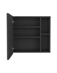 20" Black Wood Wall Mounted Single Door Medicine Cabinet