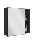 20" Black Wood Wall Mounted Single Door Medicine Cabinet