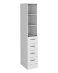 12" White Wood Linen Cabinet