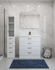 12" White Wood Linen Cabinet