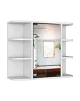 24" White Wood Wall Mounted Single Door Medicine Cabinet