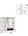 24" White Wood Wall Mounted Single Door Medicine Cabinet
