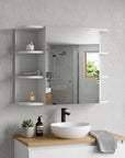 24" White Wood Wall Mounted Single Door Medicine Cabinet