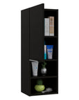 12" Black Wood Wall Mounted Single Door Medicine Cabinet