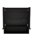 24" Black Wood Wall Mounted Double Door Medicine Cabinet