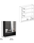 24" Black Wood Wall Mounted Double Door Medicine Cabinet