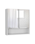 24" White Wood Wall Mounted Double Door Medicine Cabinet