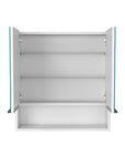 24" White Wood Wall Mounted Double Door Medicine Cabinet