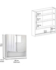24" White Wood Wall Mounted Double Door Medicine Cabinet