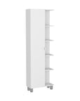 20" White Wood Single Door Linen Cabinet