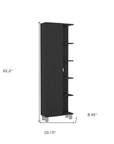 20" Black Wood Single Door Linen Cabinet
