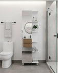 20" White Wood Single Door Linen Cabinet