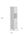 14" White Wood Double Door Linen Cabinet