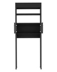 25" Black Wood Recessed Double Door Over-the-Toilet Storage