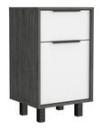 28" Gray Wood One Drawer Nightstand