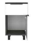 28" Gray Wood One Drawer Nightstand