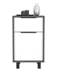 28" Gray Wood One Drawer Nightstand