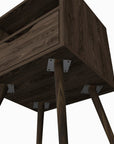 25" Brown Wood One Drawer Nightstand