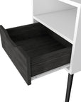25" Gray Wood One Drawer Nightstand