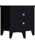 24" Black Wood Two Drawer Nightstand