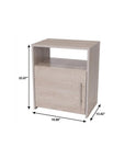 23" Gray Wood Nightstand