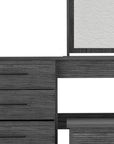 39" Gray Wood Four Drawer Vanity Table