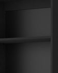 71" Black Wood Five Tier Bookcase