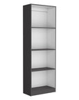 71" Gray And White Wood Four Tier Bookcase