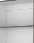 71" Gray And White Wood Five Tier Bookcase