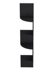 52" Black Wood Wall Mounted Corner Shelf