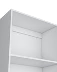 71" White Wood Four Tier Bookcase