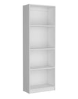 71" White Wood Four Tier Bookcase