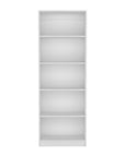 71" White Wood Five Tier Bookcase