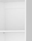 71" White Wood Five Tier Bookcase