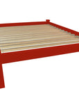 Red Solid Wood Queen Bed Frame