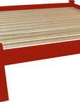 Red Solid Wood Queen Bed Frame