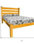 Yellow Solid Wood Full Bed Frame