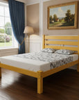 Yellow Solid Wood Full Bed Frame