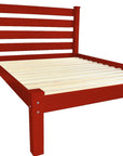 Red Solid Wood Full Bed Frame