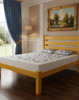 Yellow Solid Wood Queen Bed Frame
