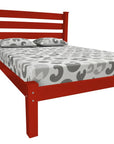 Red Solid Wood Queen Bed Frame