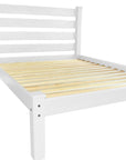 White Solid Wood Queen Bed Frame
