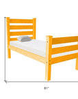 Orange Solid Wood Twin Bed Frame