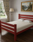 Red Solid Wood Full Bed Frame